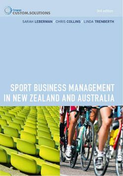 PP0626 - Sport Business Management in New Zealand and Australia PP0626 - Sport Business Management in New Zealand and Australia