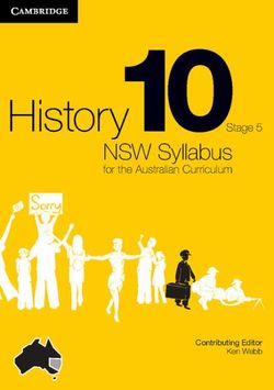 History NSW Syllabus for the Australian Curriculum Year 10 Stage 5 History NSW Syllabus for the Australian Curriculum Year 10 Stage 5