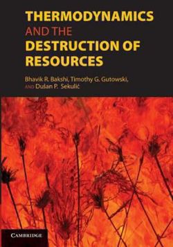 Thermodynamics and the Destruction of Resources Thermodynamics and the Destruction of Resources