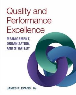 Quality and Performance Excellence Quality and Performance Excellence