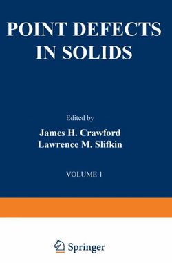 Point Defects in Solids Point Defects in Solids