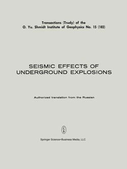 Seismic Effects of Underground Explosions / Seismicheskii Effekt Podzemnykh Vzryvov Seismic Effects of Underground Explosions / Seismicheskii Effekt Podzemnykh Vzryvov