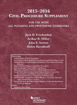 Civil Procedure Supplement, for Use with All Pleading and Procedure Casebooks Civil Procedure Supplement, for Use with All Pleading and Procedure Casebooks