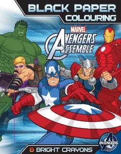 Marvel Avengers Assemble Black Paper Colouring Marvel Avengers Assemble Black Paper Colouring