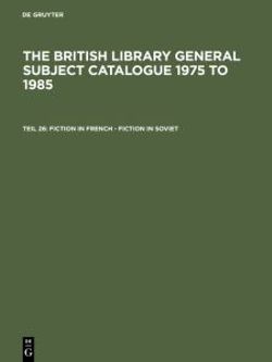 Fiction in French - Fiction in Soviet Fiction in French - Fiction in Soviet