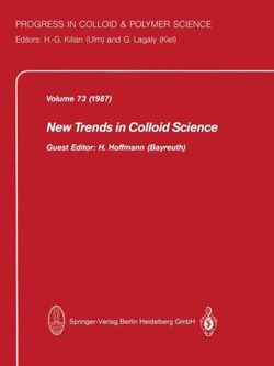 New Trends in Colloid Science New Trends in Colloid Science