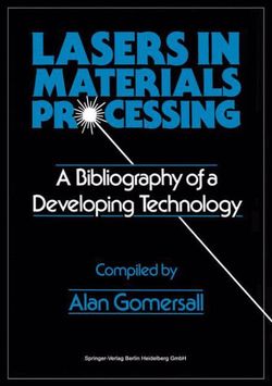 Lasers in Materials Processing Lasers in Materials Processing