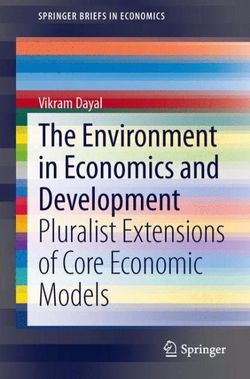The Environment in Economics and Development The Environment in Economics and Development