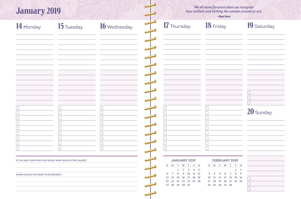 posh organized living midnight garden 2018 2019 monthly weekly planning calendar