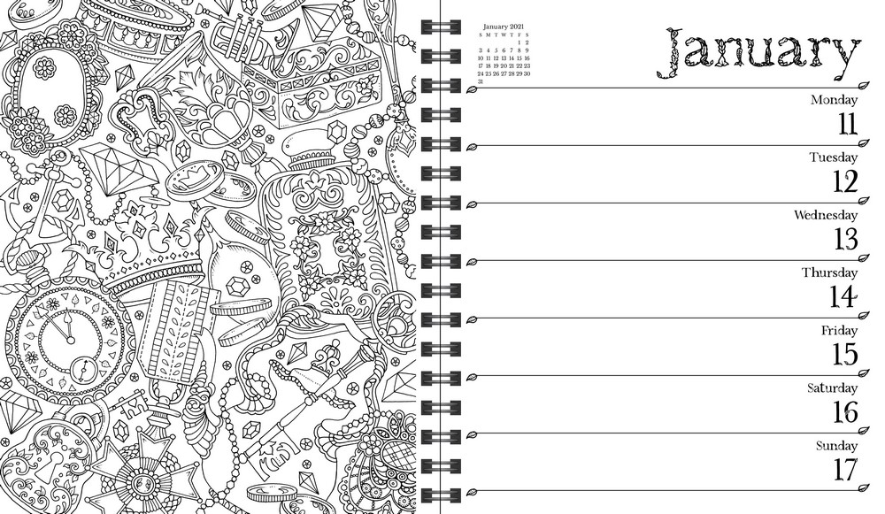 Johanna Basford 2021 Weekly Coloring Planner Calendar Angus & Robertson