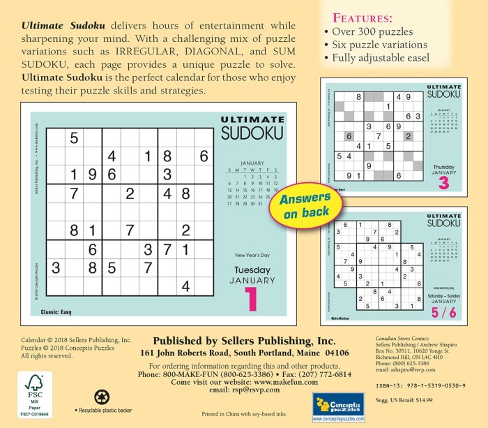 Ultimate Sudoku 2019 Boxed Daily Calendar Angus Robertson